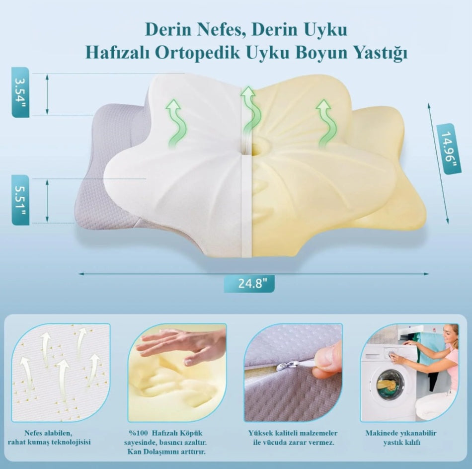 RelaxRise Ergonomik Boyun Destek Yastığı