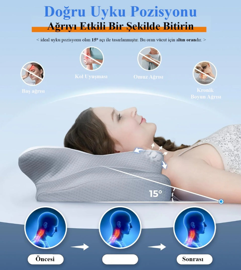 RelaxRise Ergonomik Boyun Destek Yastığı