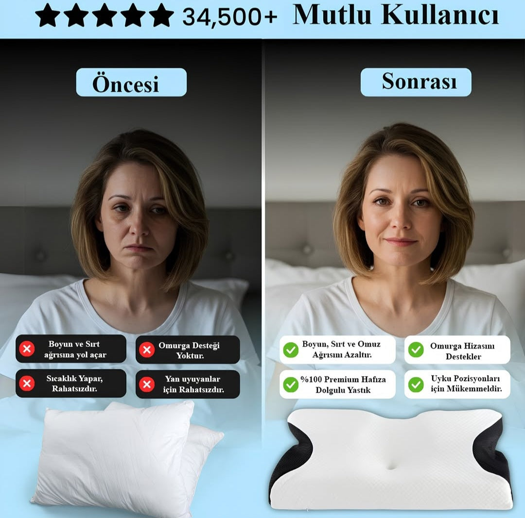 RelaxRise Ergonomik Boyun Destek Yastığı