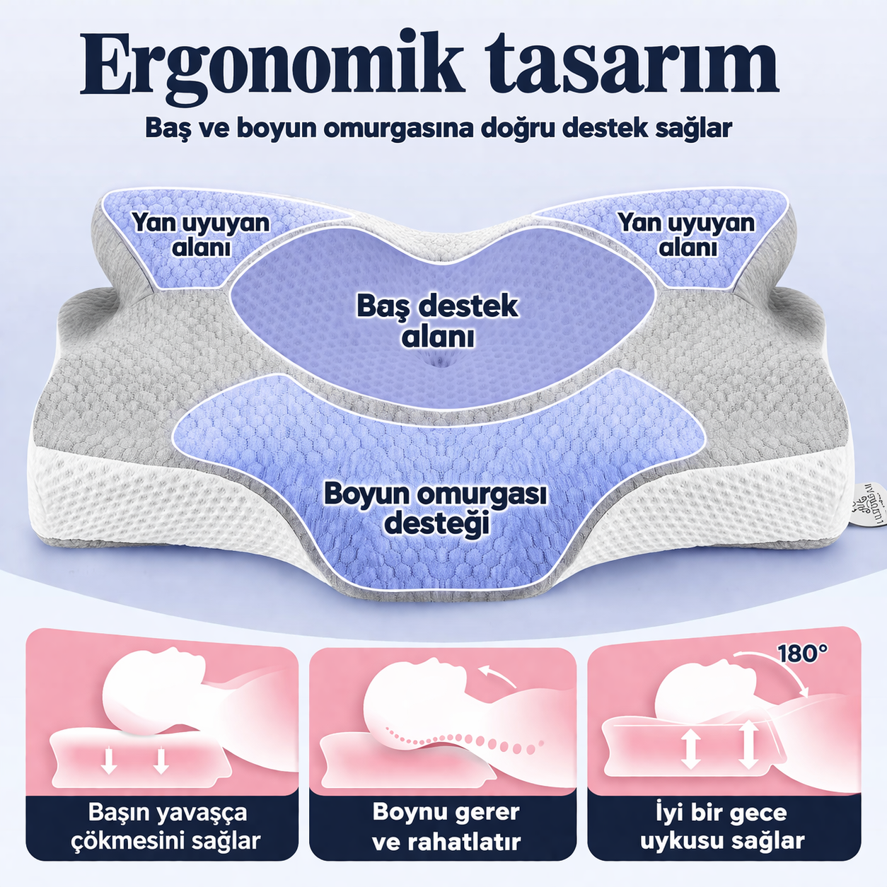 RelaxRise Ergonomik Boyun Destek Yastığı