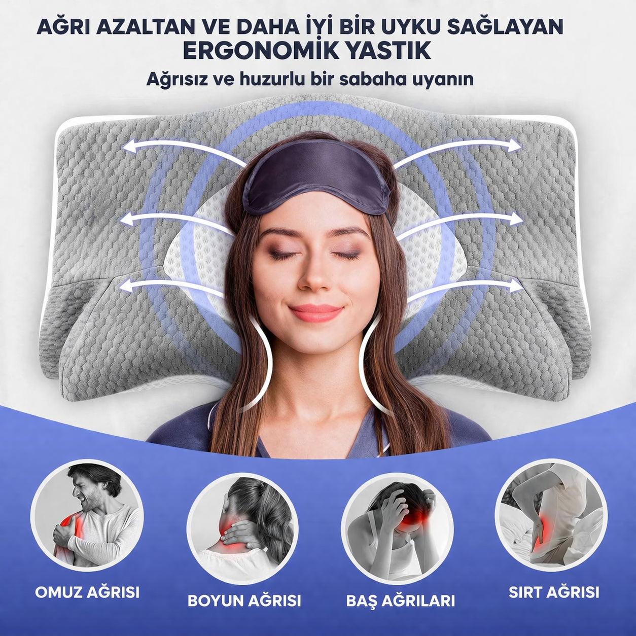RelaxRise Ergonomik Boyun Destek Yastığı