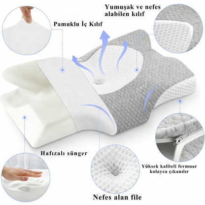 RelaxRise Ergonomik Boyun Destek Yastığı